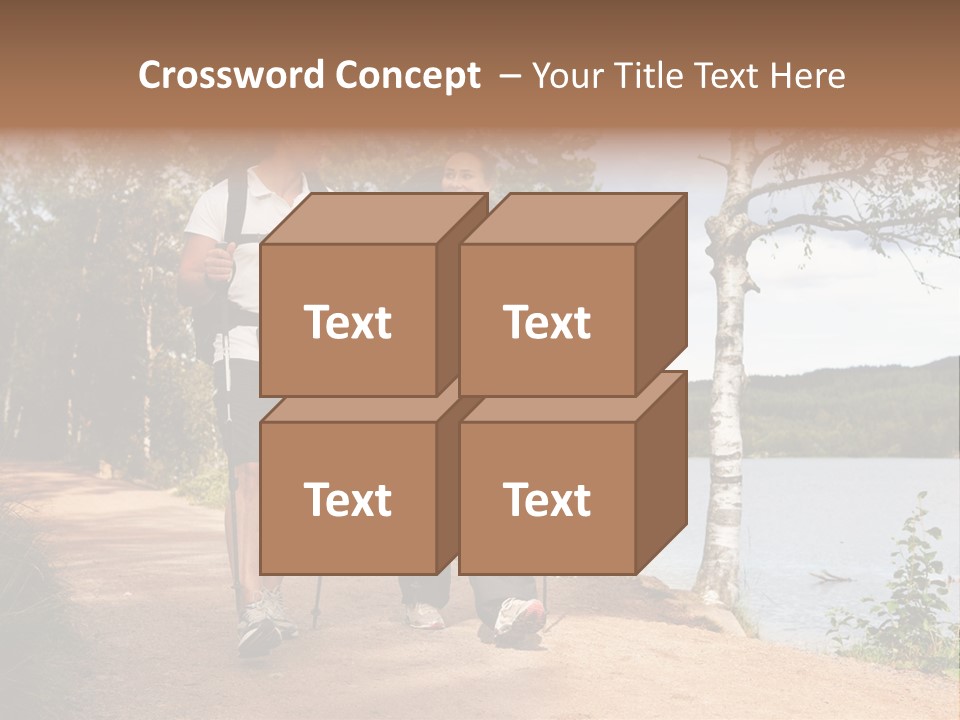 A Couple Walking On Trail With Backpacks PowerPoint Template