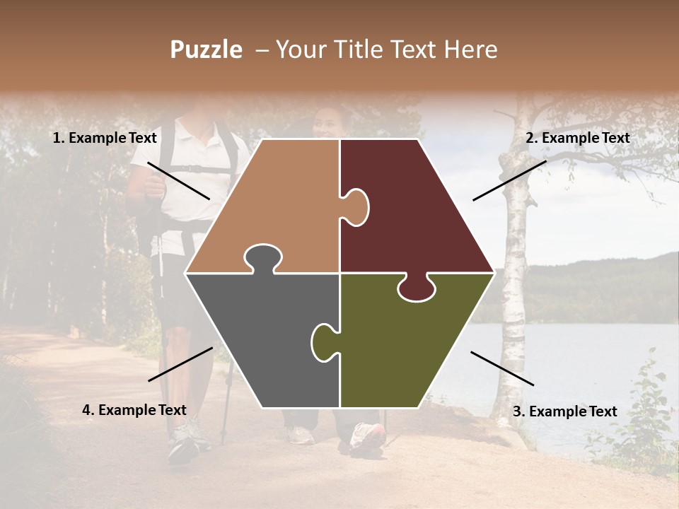 A Couple Walking On Trail With Backpacks PowerPoint Template