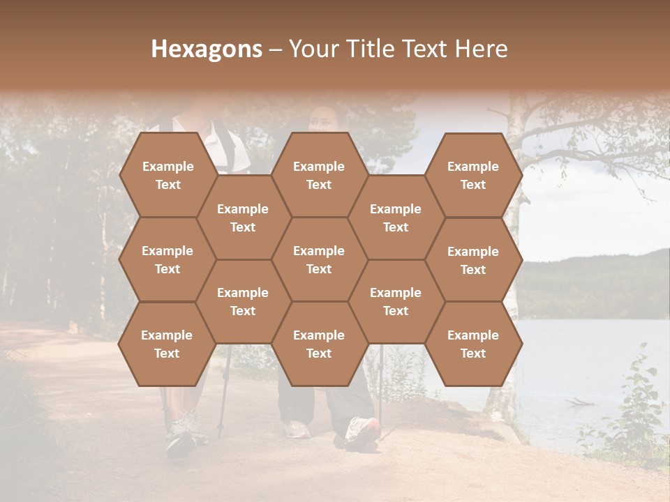 A Couple Walking On Trail With Backpacks PowerPoint Template