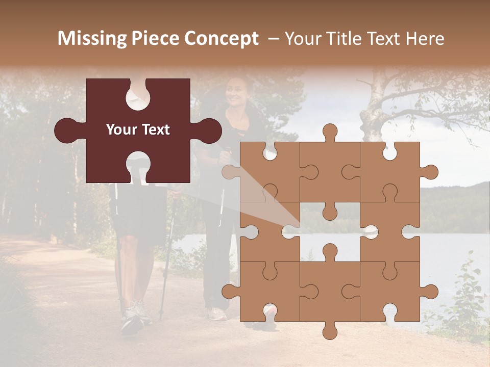 A Couple Walking On Trail With Backpacks PowerPoint Template