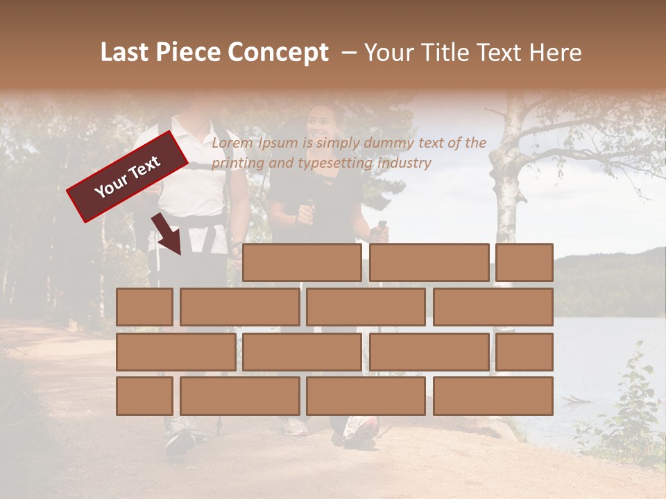 A Couple Walking On Trail With Backpacks PowerPoint Template