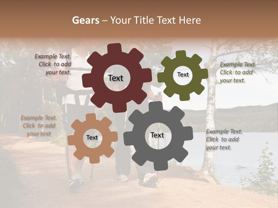 A Couple Walking On Trail With Backpacks PowerPoint Template