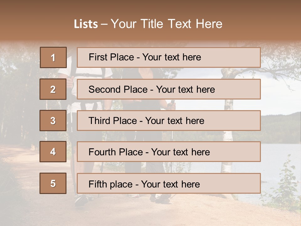 A Couple Walking On Trail With Backpacks PowerPoint Template