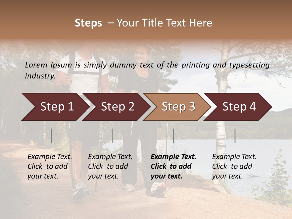 A Couple Walking On Trail With Backpacks PowerPoint Template