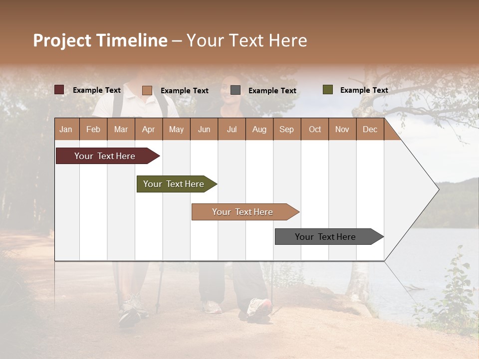 A Couple Walking On Trail With Backpacks PowerPoint Template