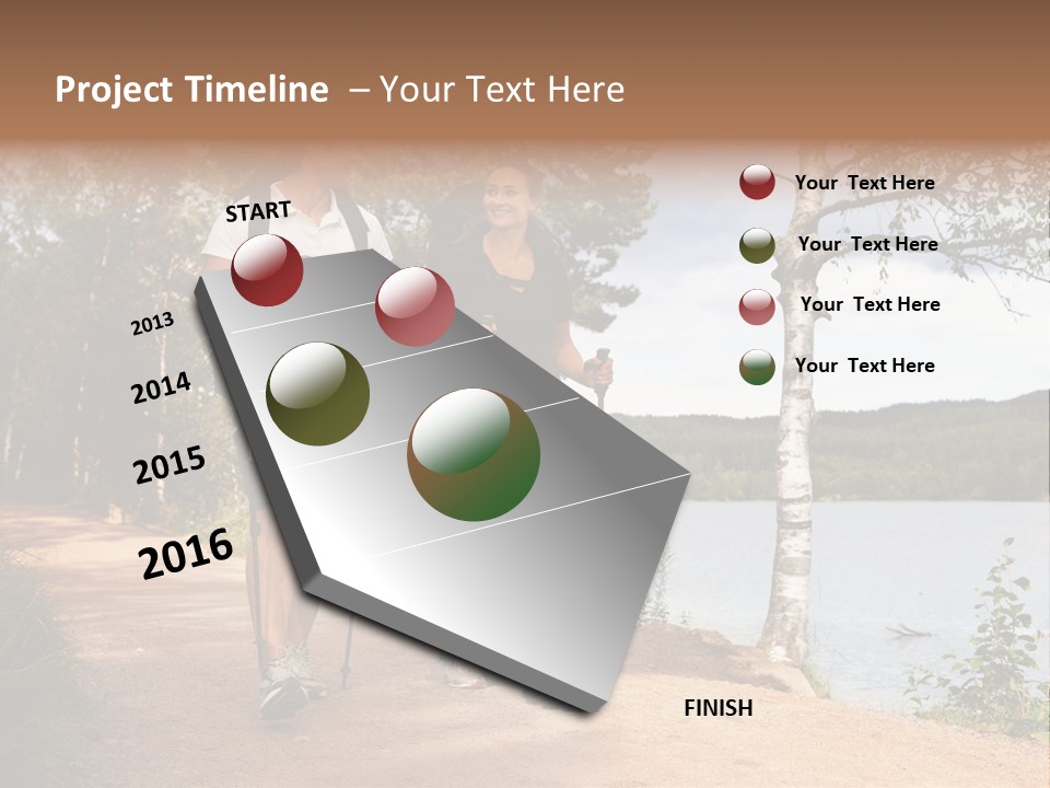 A Couple Walking On Trail With Backpacks PowerPoint Template