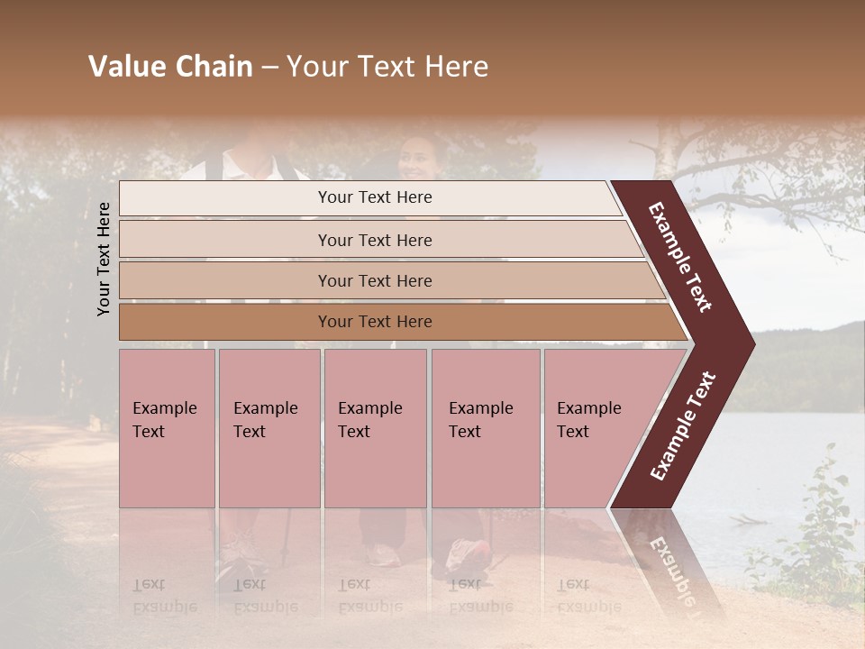 A Couple Walking On Trail With Backpacks PowerPoint Template