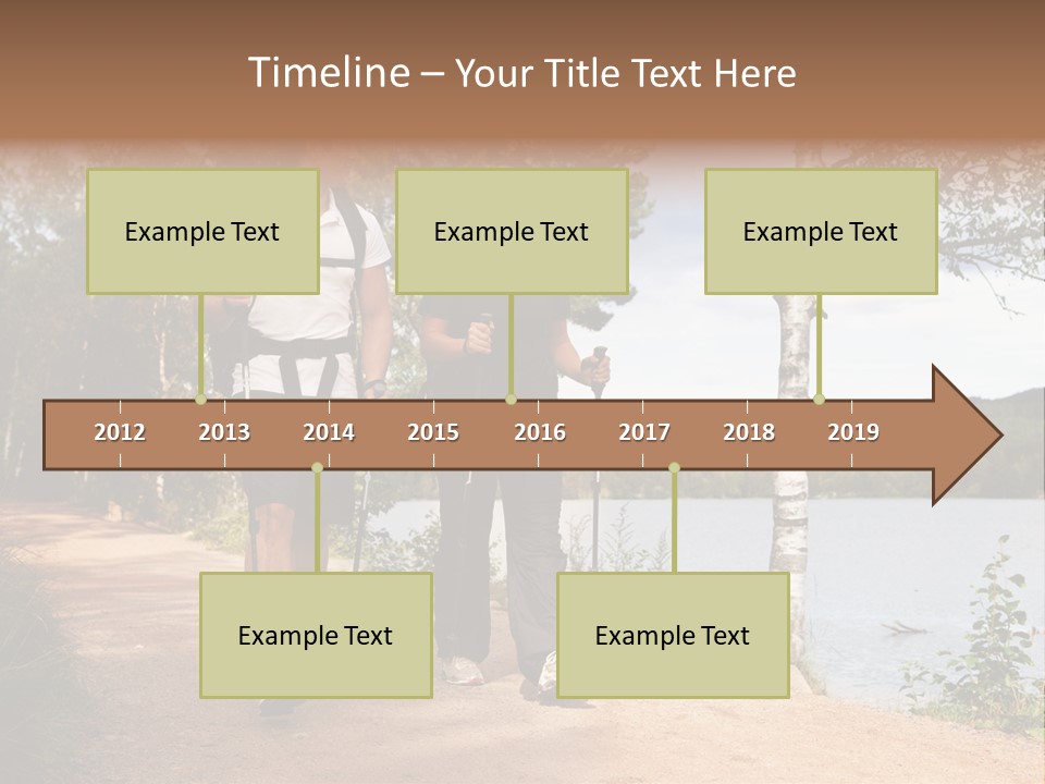 A Couple Walking On Trail With Backpacks PowerPoint Template