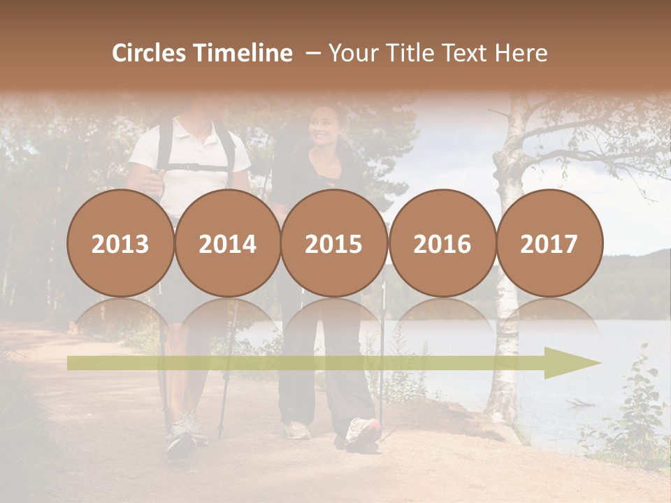 A Couple Walking On Trail With Backpacks PowerPoint Template