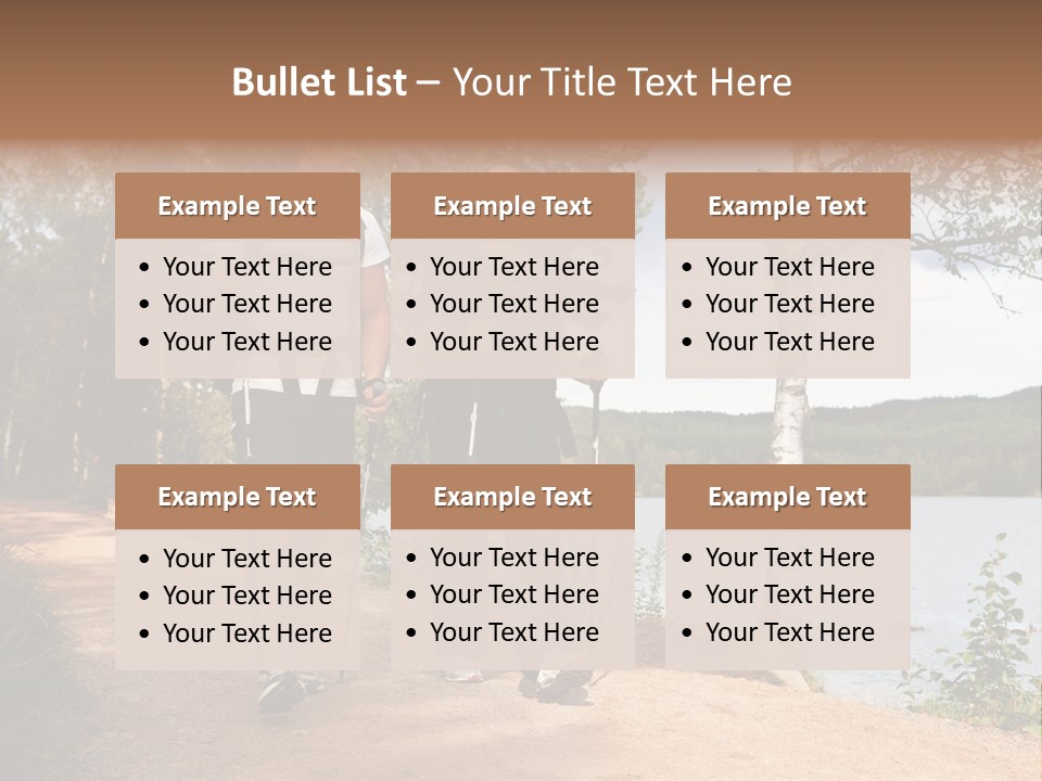 A Couple Walking On Trail With Backpacks PowerPoint Template