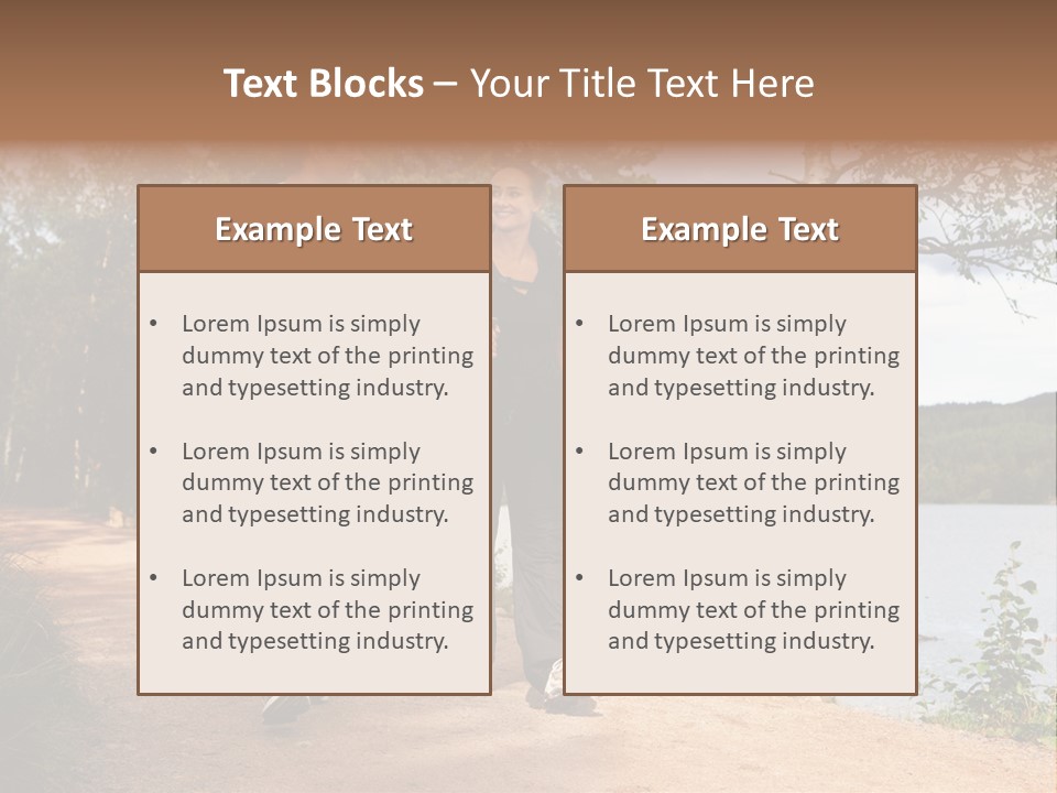 A Couple Walking On Trail With Backpacks PowerPoint Template