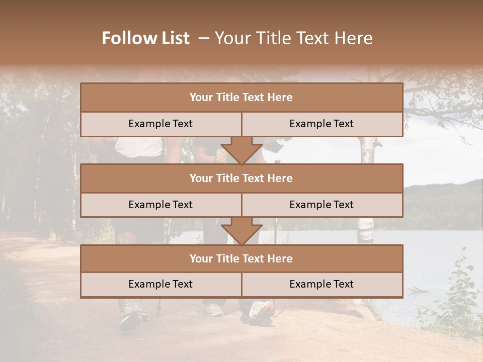 A Couple Walking On Trail With Backpacks PowerPoint Template