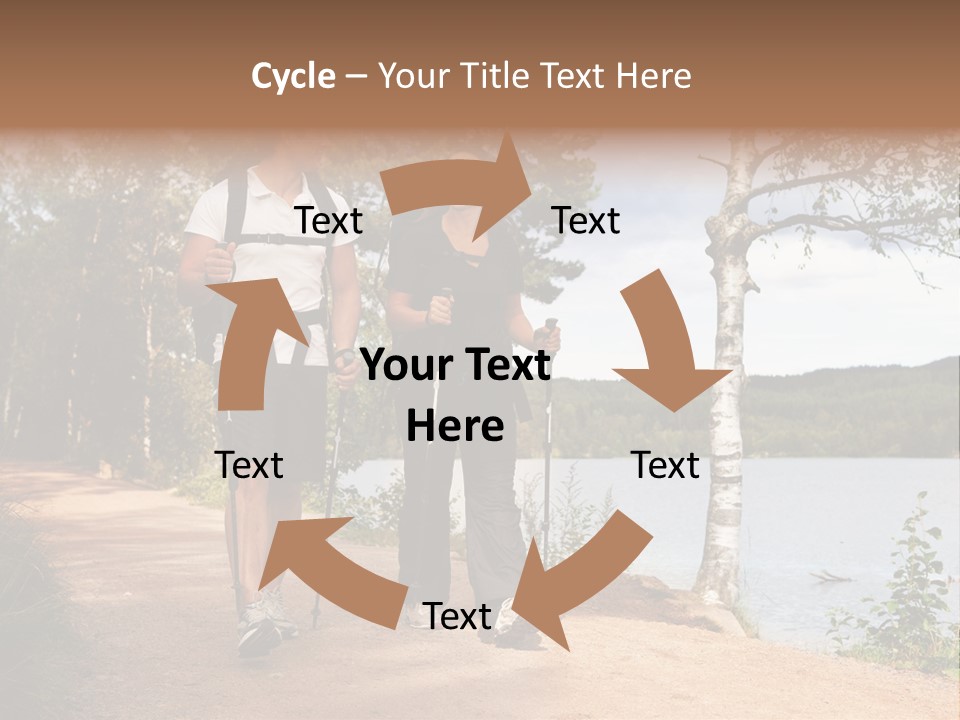 A Couple Walking On Trail With Backpacks PowerPoint Template