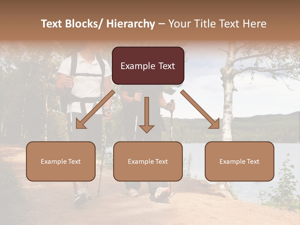 A Couple Walking On Trail With Backpacks PowerPoint Template