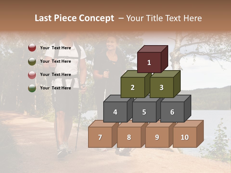 A Couple Walking On Trail With Backpacks PowerPoint Template