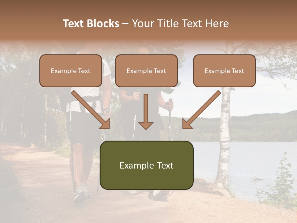A Couple Walking On Trail With Backpacks PowerPoint Template