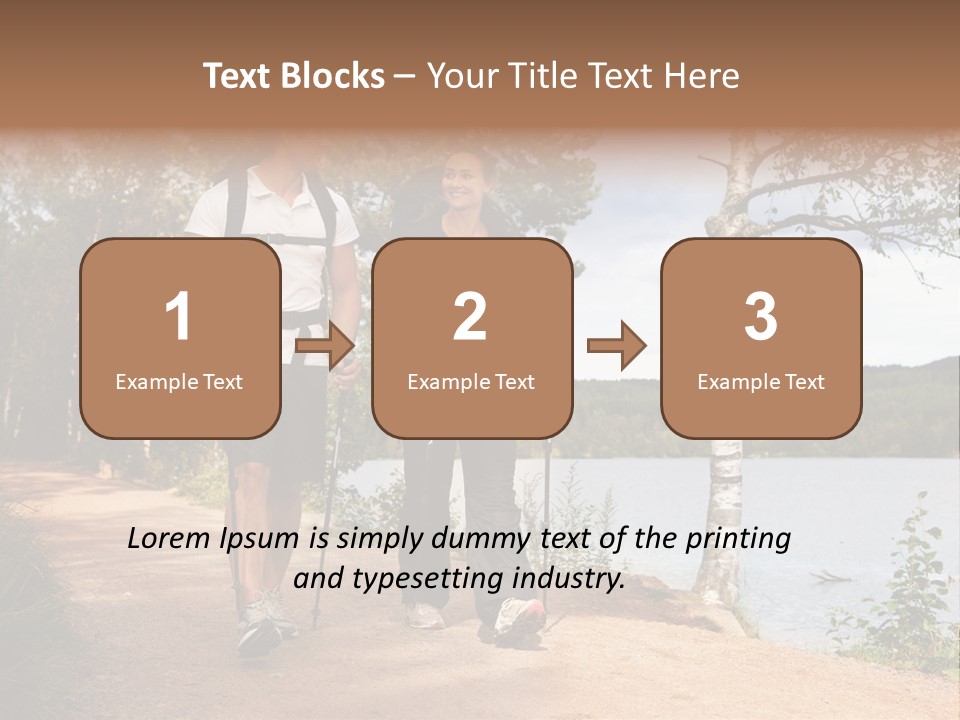 A Couple Walking On Trail With Backpacks PowerPoint Template