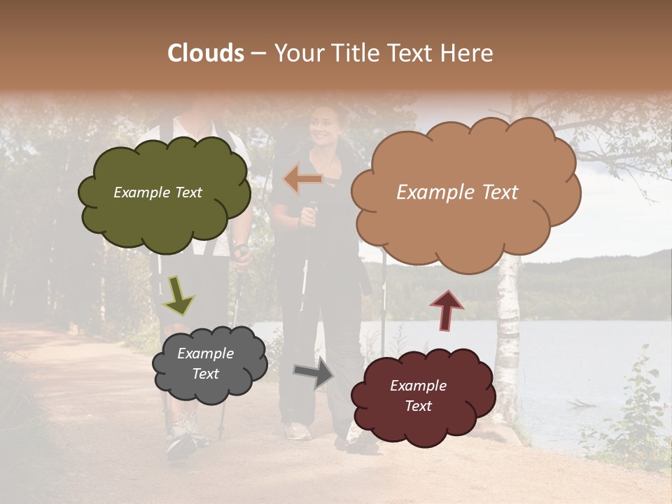 A Couple Walking On Trail With Backpacks PowerPoint Template