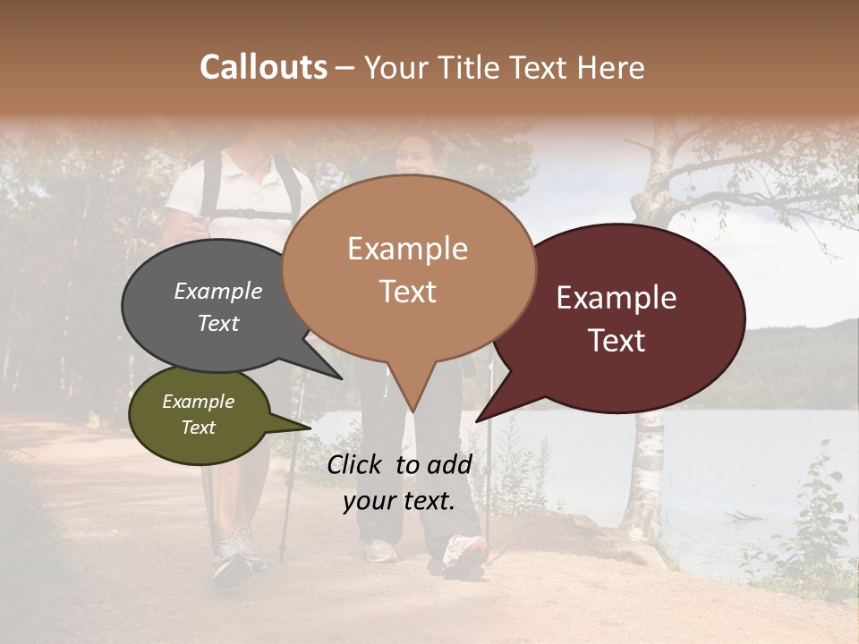 A Couple Walking On Trail With Backpacks PowerPoint Template