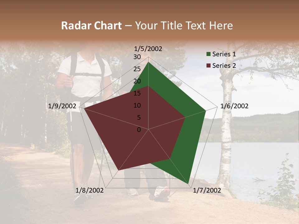 A Couple Walking On Trail With Backpacks PowerPoint Template