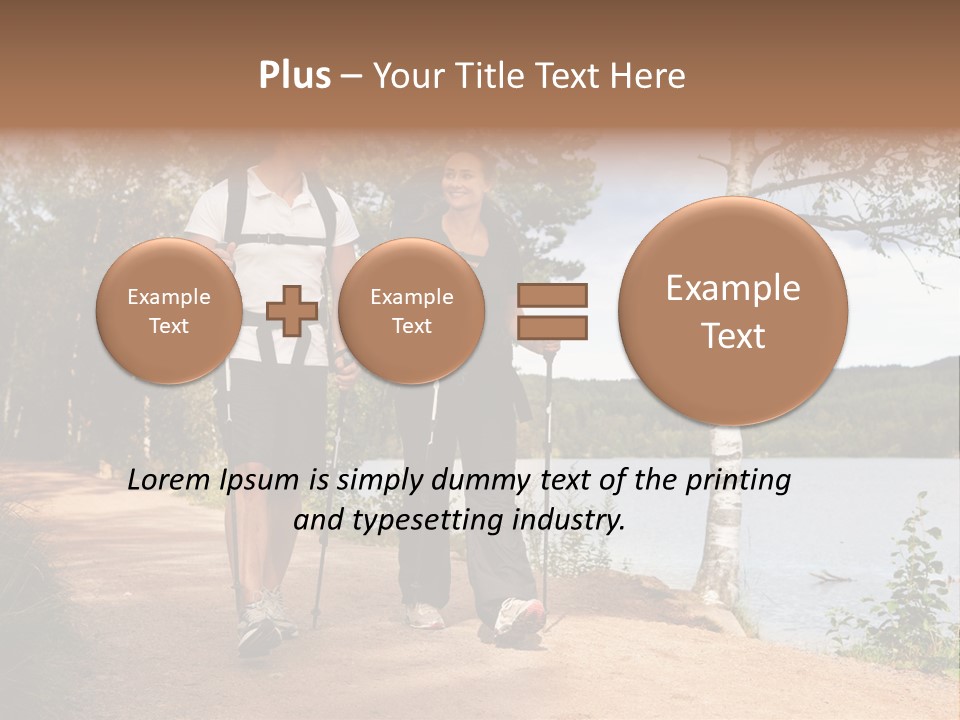 A Couple Walking On Trail With Backpacks PowerPoint Template