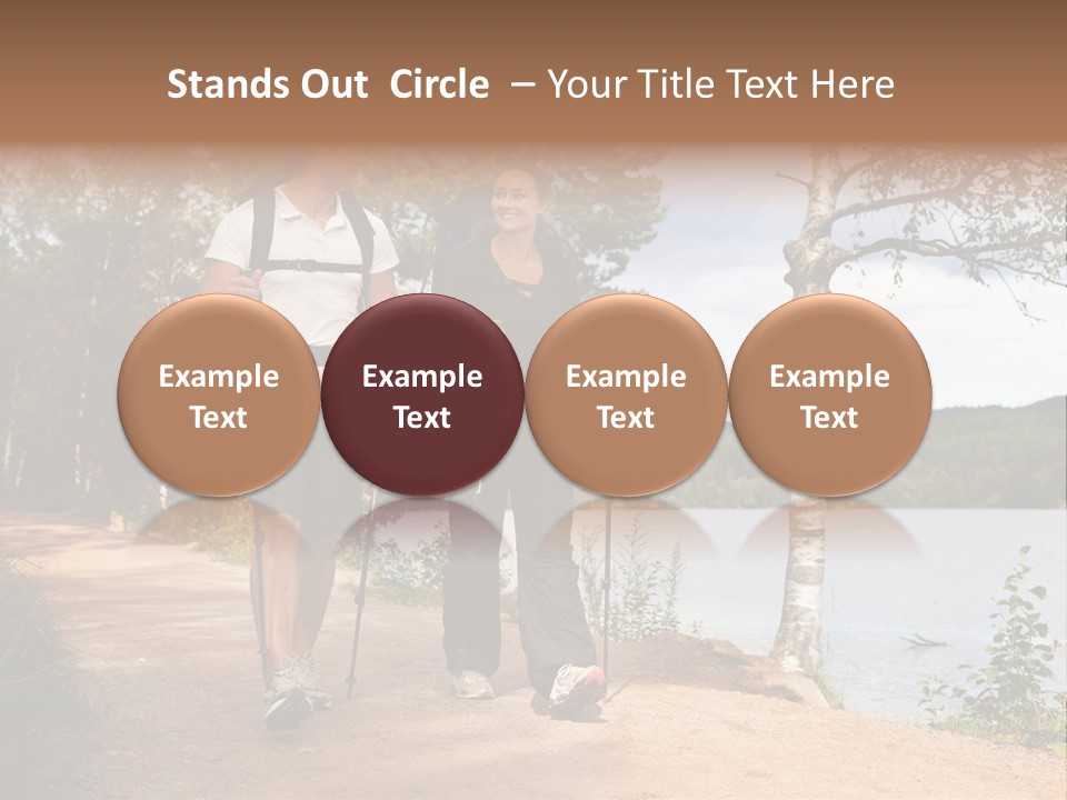 A Couple Walking On Trail With Backpacks PowerPoint Template