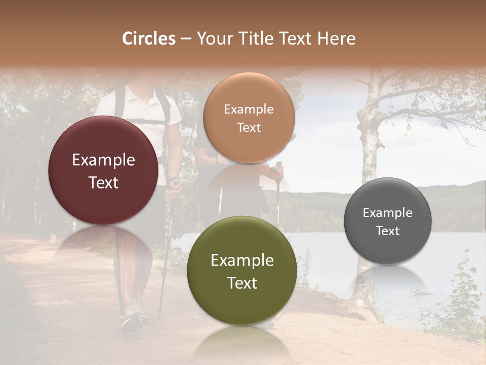 A Couple Walking On Trail With Backpacks PowerPoint Template