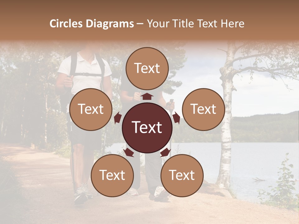 A Couple Walking On Trail With Backpacks PowerPoint Template