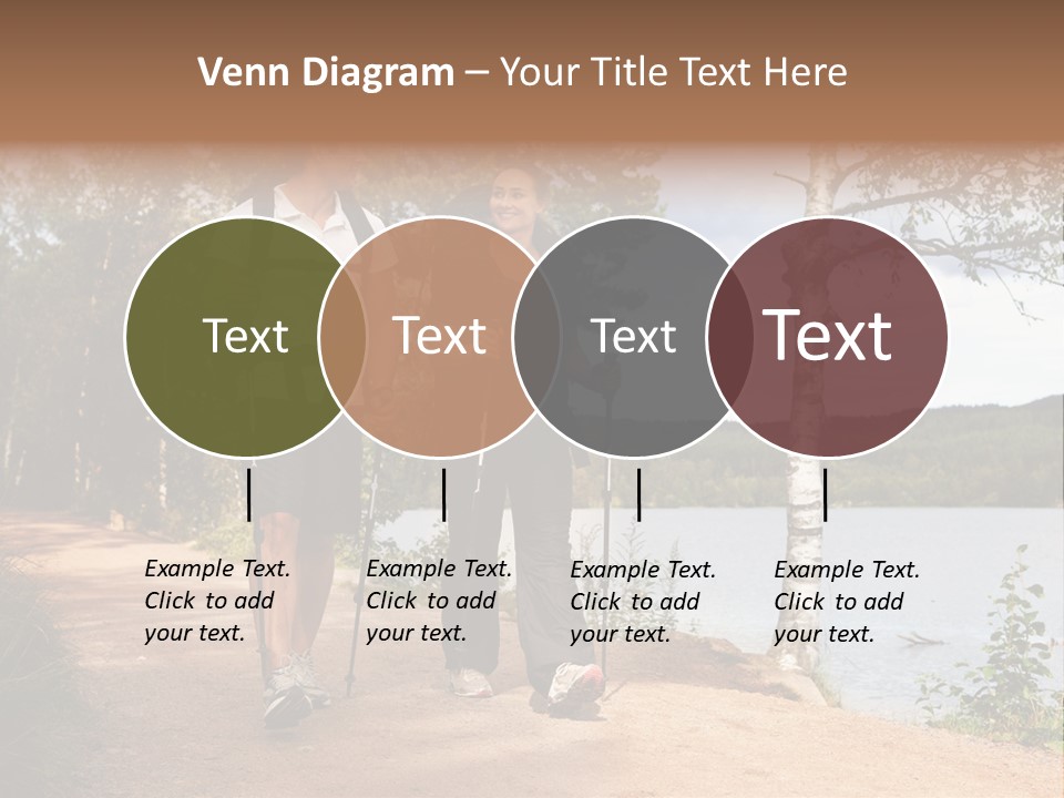 A Couple Walking On Trail With Backpacks PowerPoint Template