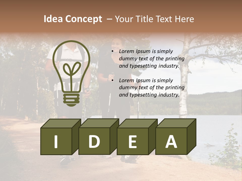 A Couple Walking On Trail With Backpacks PowerPoint Template