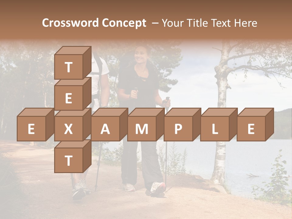 A Couple Walking On Trail With Backpacks PowerPoint Template