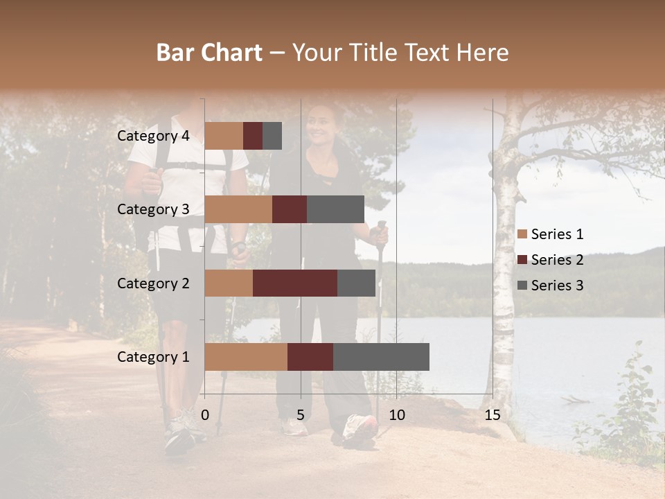 A Couple Walking On Trail With Backpacks PowerPoint Template