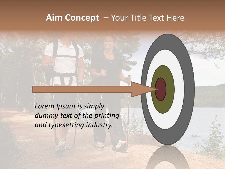 A Couple Walking On Trail With Backpacks PowerPoint Template