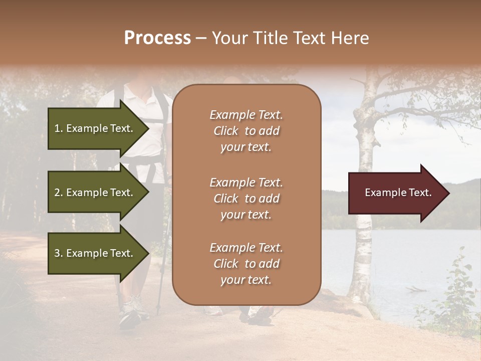 A Couple Walking On Trail With Backpacks PowerPoint Template