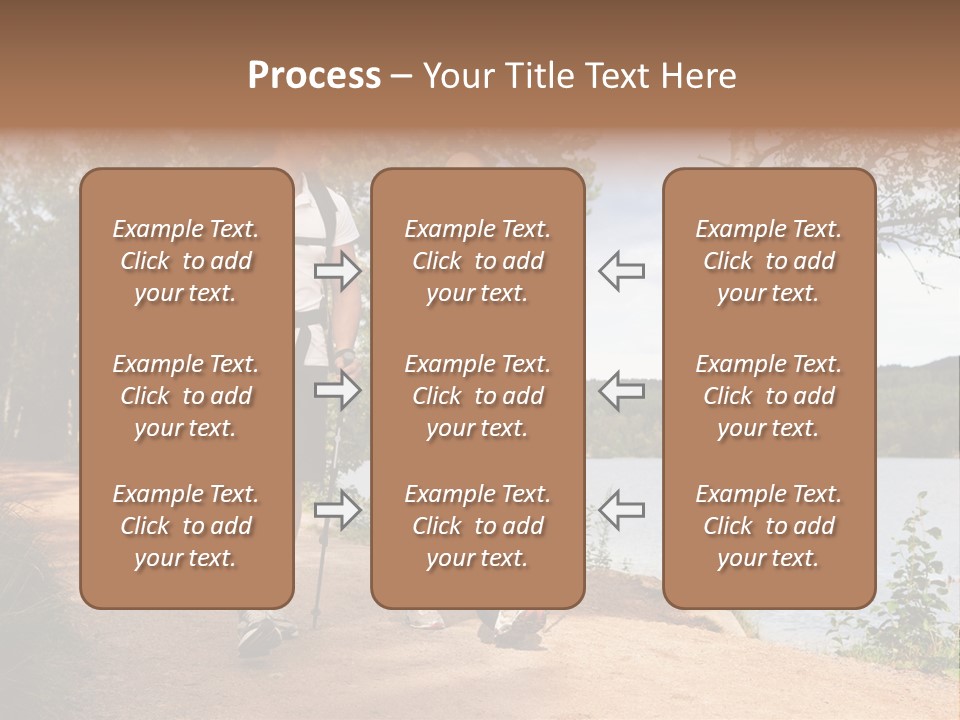 A Couple Walking On Trail With Backpacks PowerPoint Template