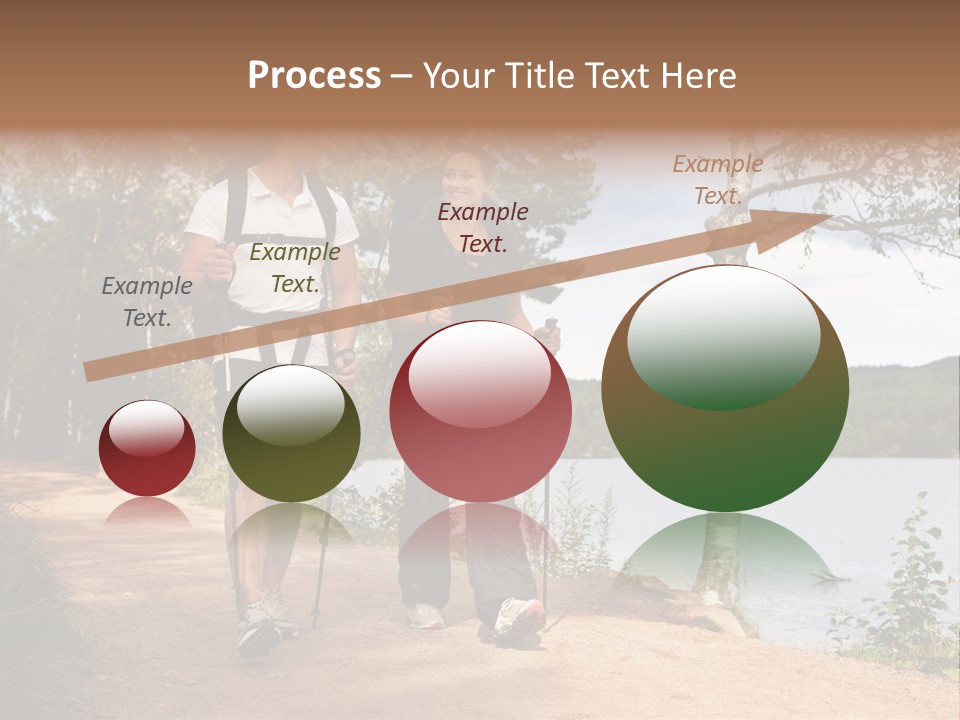 A Couple Walking On Trail With Backpacks PowerPoint Template