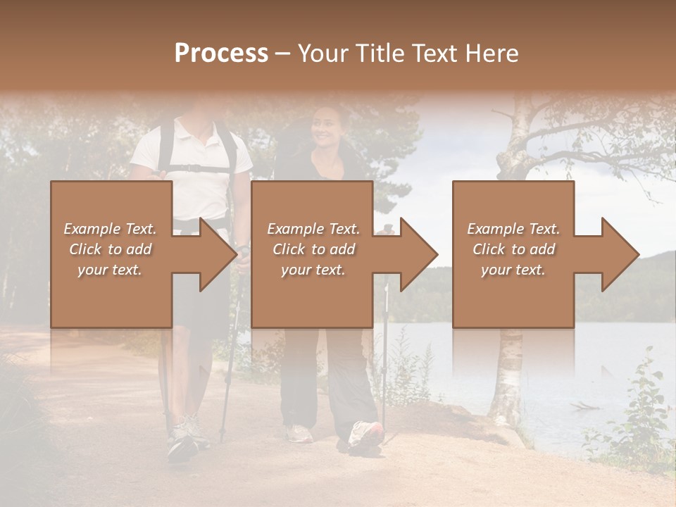 A Couple Walking On Trail With Backpacks PowerPoint Template
