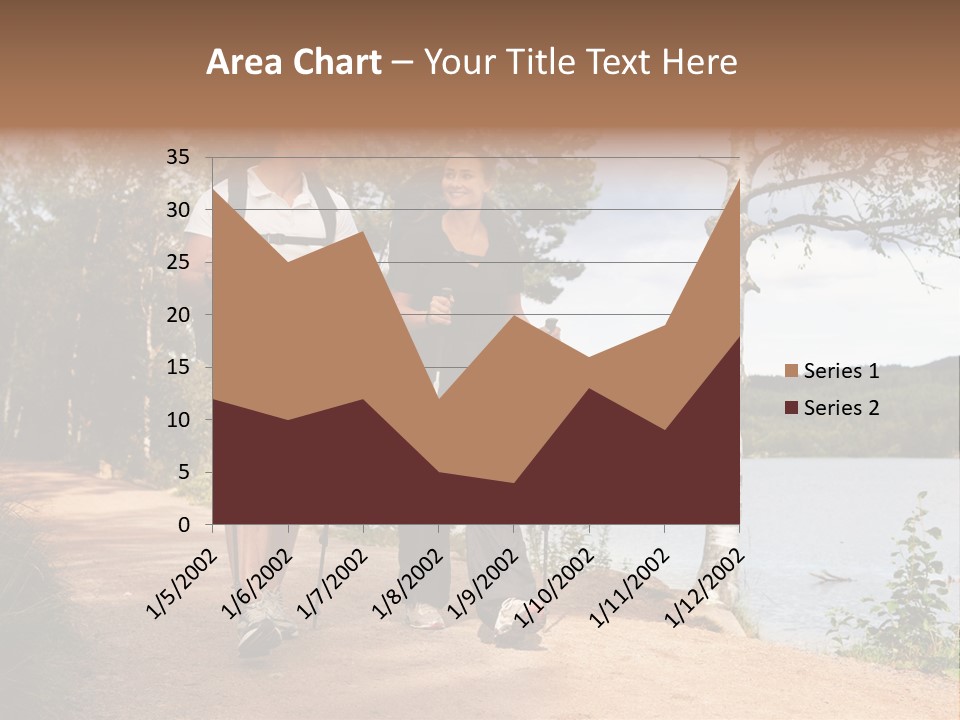 A Couple Walking On Trail With Backpacks PowerPoint Template