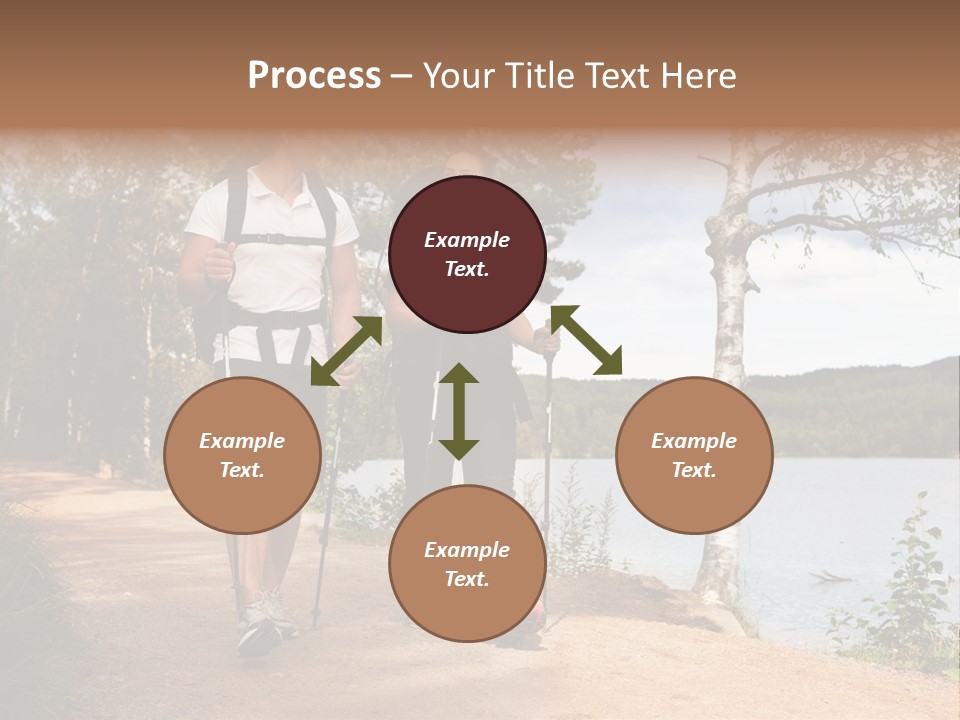 A Couple Walking On Trail With Backpacks PowerPoint Template