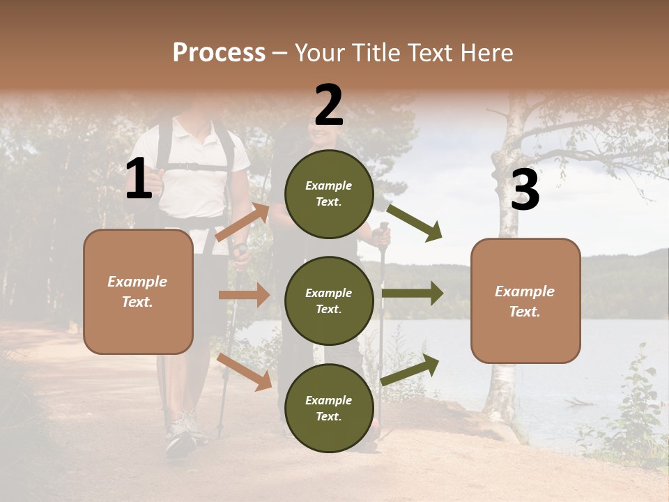 A Couple Walking On Trail With Backpacks PowerPoint Template