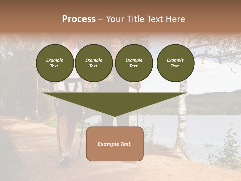 A Couple Walking On Trail With Backpacks PowerPoint Template