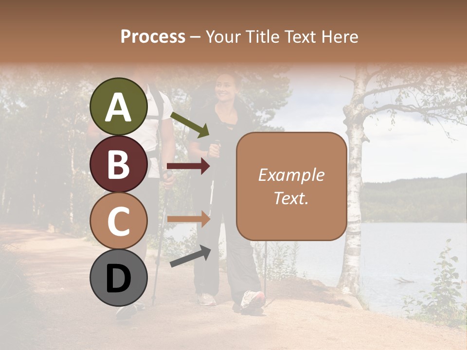 A Couple Walking On Trail With Backpacks PowerPoint Template