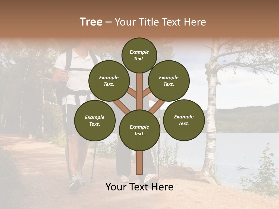 A Couple Walking On Trail With Backpacks PowerPoint Template