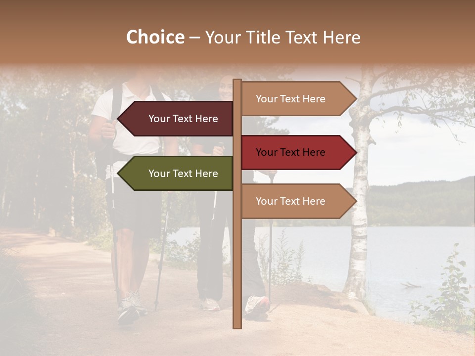 A Couple Walking On Trail With Backpacks PowerPoint Template