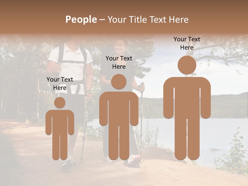 A Couple Walking On Trail With Backpacks PowerPoint Template