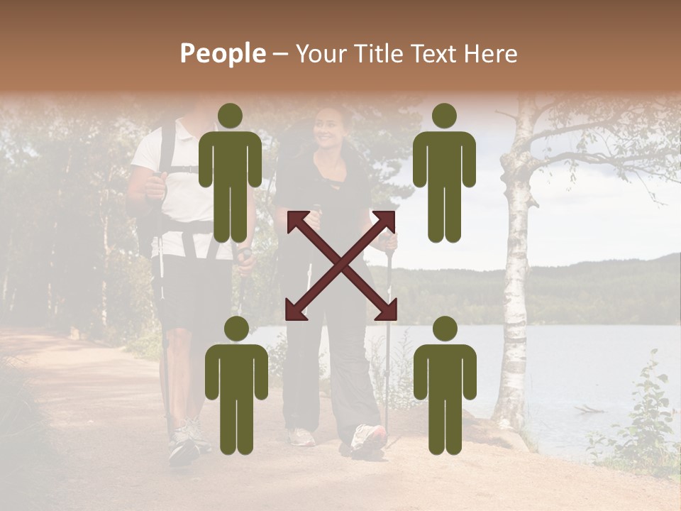 A Couple Walking On Trail With Backpacks PowerPoint Template