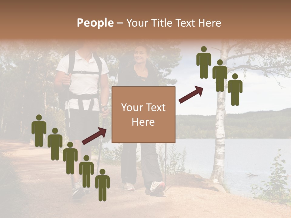 A Couple Walking On Trail With Backpacks PowerPoint Template