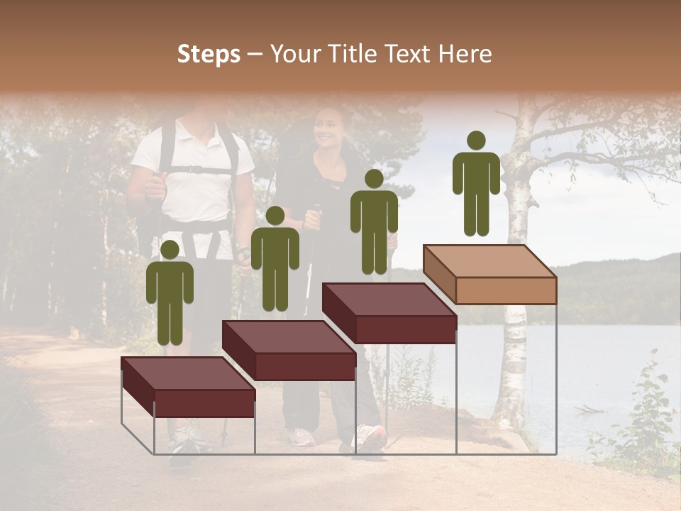 A Couple Walking On Trail With Backpacks PowerPoint Template