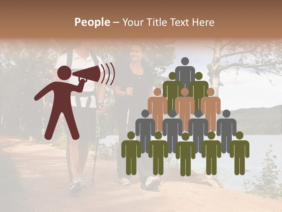 A Couple Walking On Trail With Backpacks PowerPoint Template