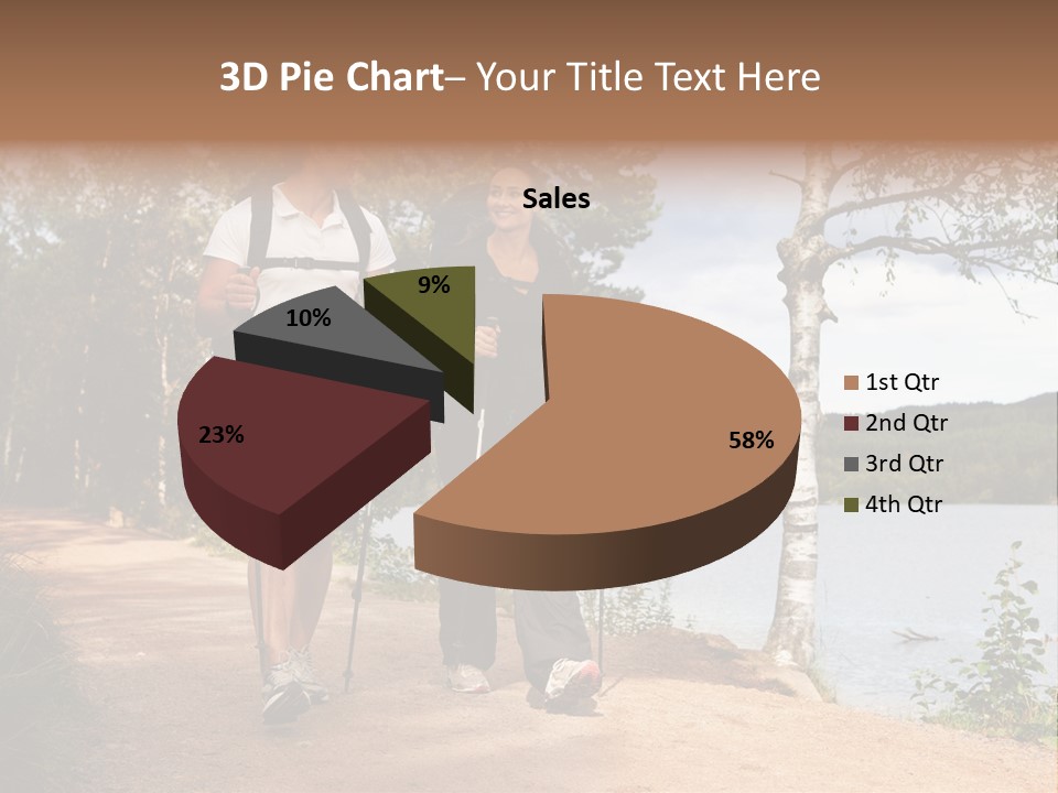 A Couple Walking On Trail With Backpacks PowerPoint Template